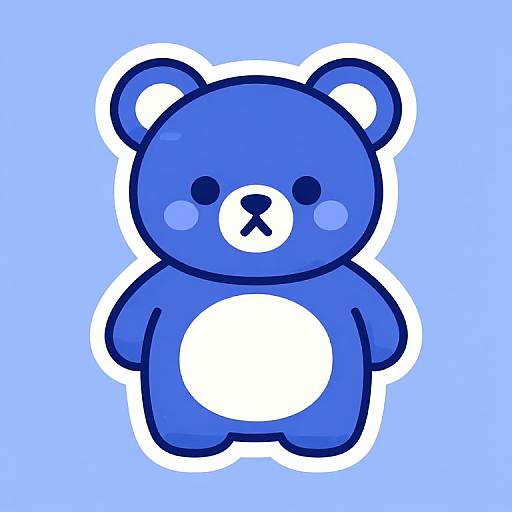 Cute Blueberry Bear Sticker