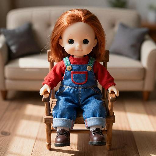 Sinister Doll Photography in Sunlit Room