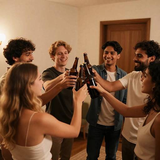 Joyful Indoor Celebration with Friends