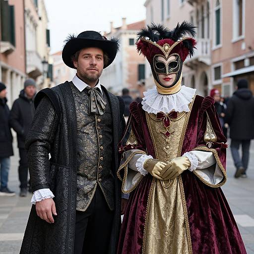 16th-Century Venetian Carnival Couple