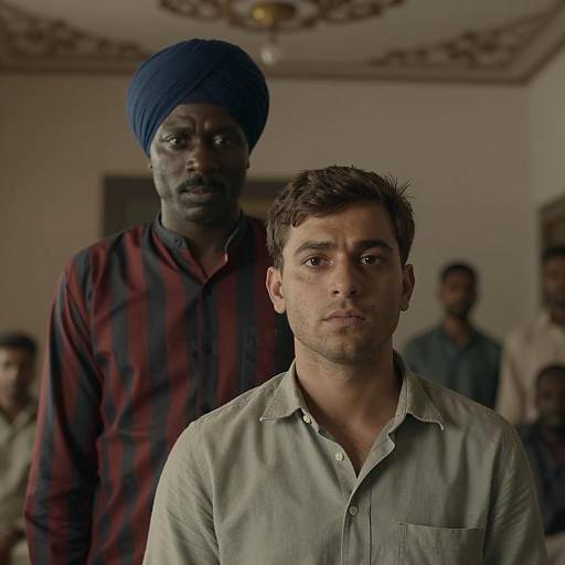 Men in a Dimly Lit Room