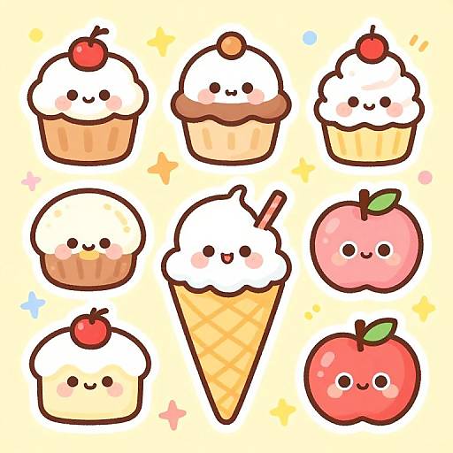 Adorable Food Character Sticker Ideas