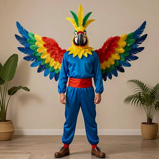 Vibrant Macaw Costume Photography