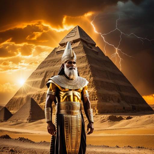 Mesopotamian Sky God Anu with Pyramids