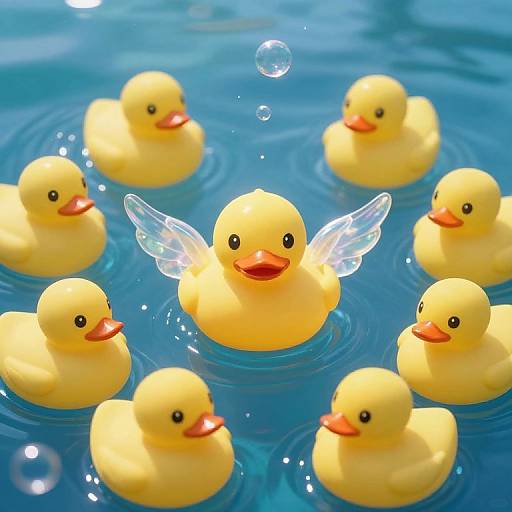 Whimsical Underwater Rubber Duck Ensemble