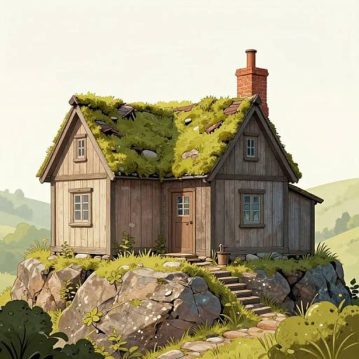 Whimsical Cottage on Rocky Outcrop