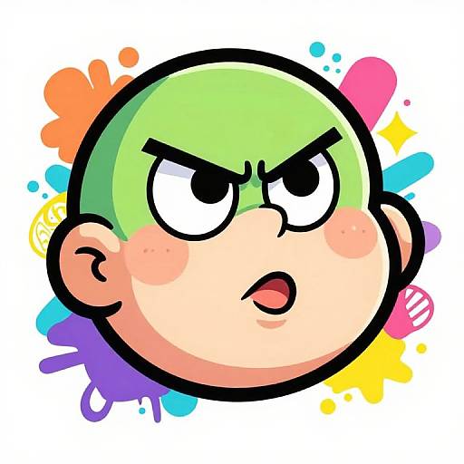 Caring Cartoon Head Graffiti Punch