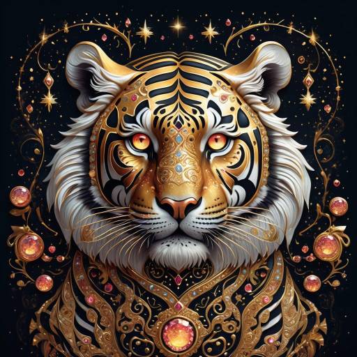 Mystical Tiger Under Starry Skies