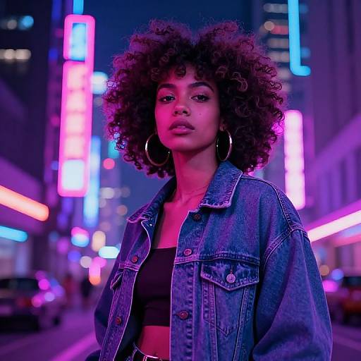 90s Afro Cyberpunk Neon City