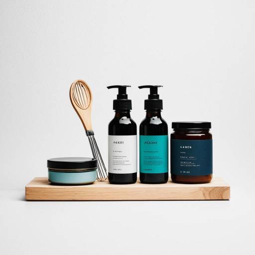 Minimalist skincare product set with wooden utensils