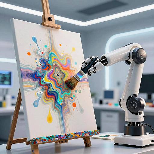 Robotic Arm Painting Abstract AI Art