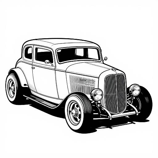 1970s Hotrodpunk Ink Brush Art