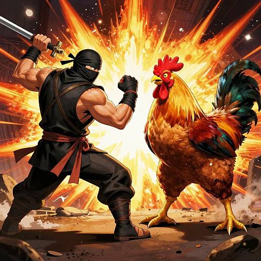 Epic Tekken Chicken vs Ninja Rooster