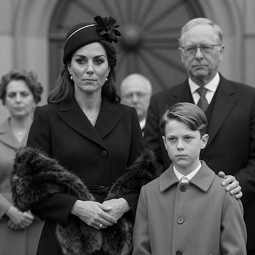 Formal Black and White Family Portrait