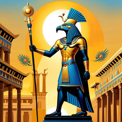 Regal Horus in Thebes Market at Dawn Regal Horus in Thebes Market at Dawn