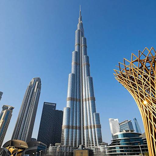 Surreal Futuristic Cityscape with Bamboo