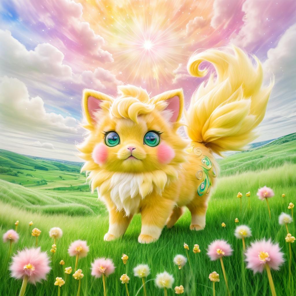 Dreamy Jigglypuff in Vibrant Meadow