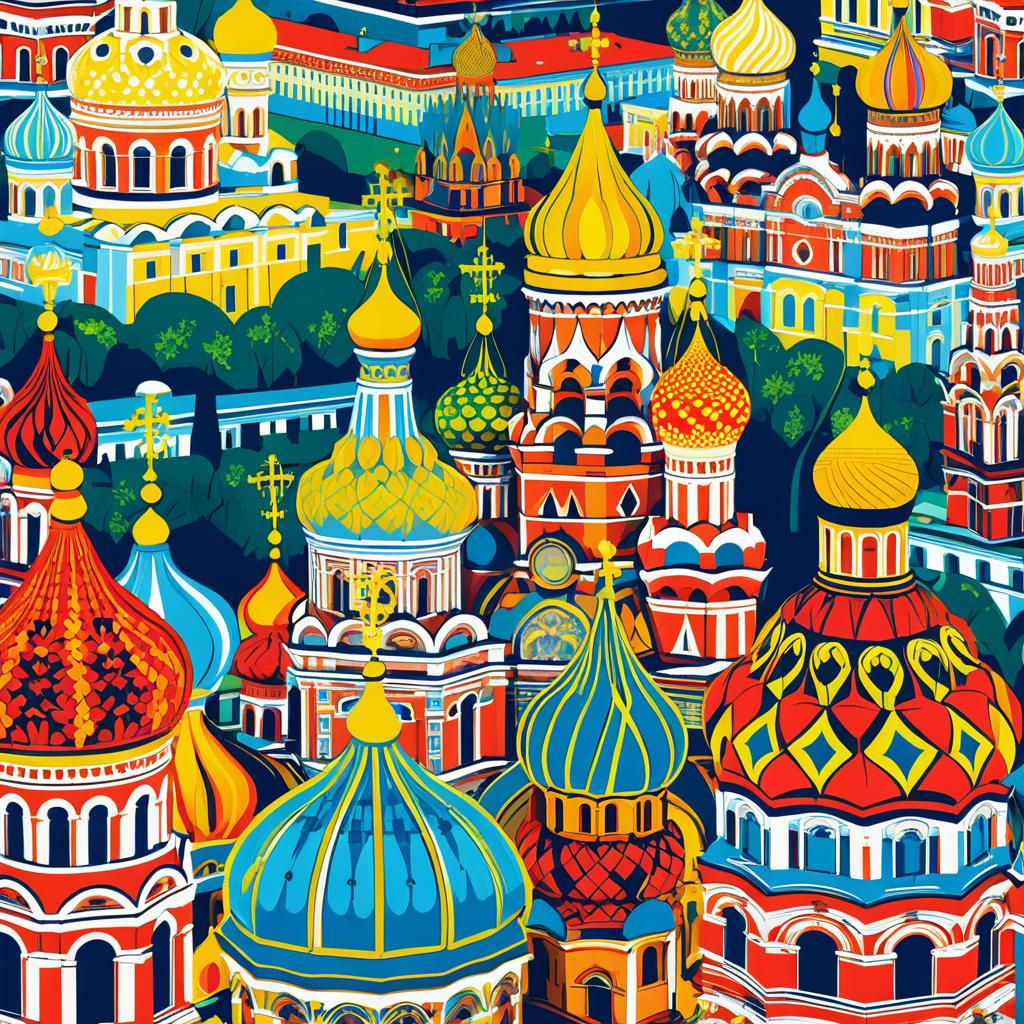 Vibrant Wallpaper with Russian-Ukrainian Landmarks