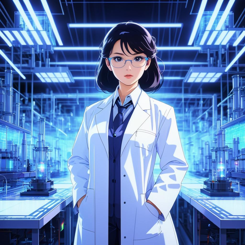 Ambitious Scientist in Futuristic Laboratory