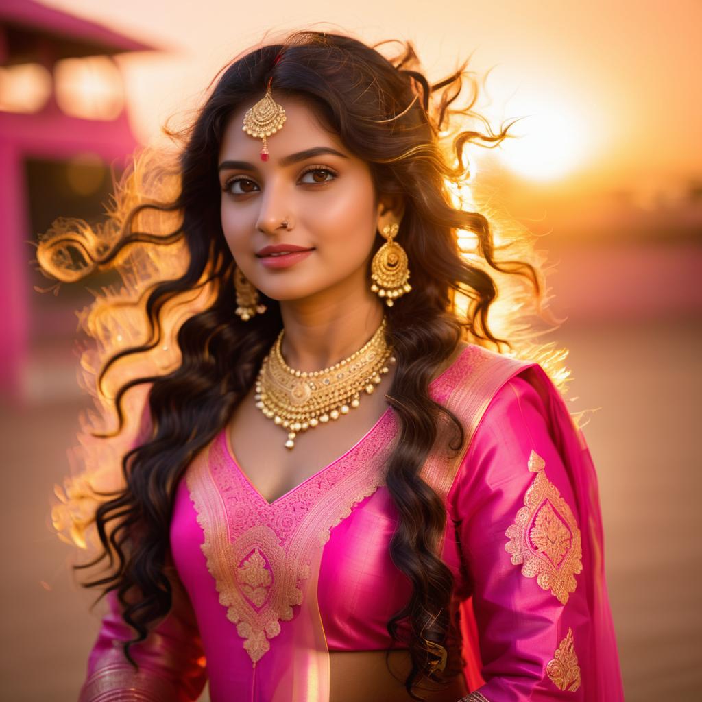 Elegant Portrait of a Young Indian Woman