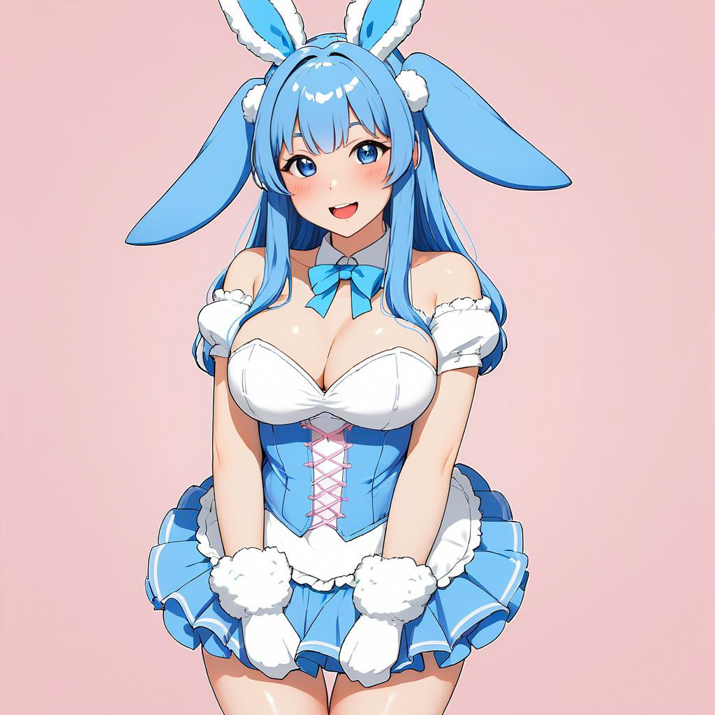 Whimsical Bunny Girl Best Friend Illustration