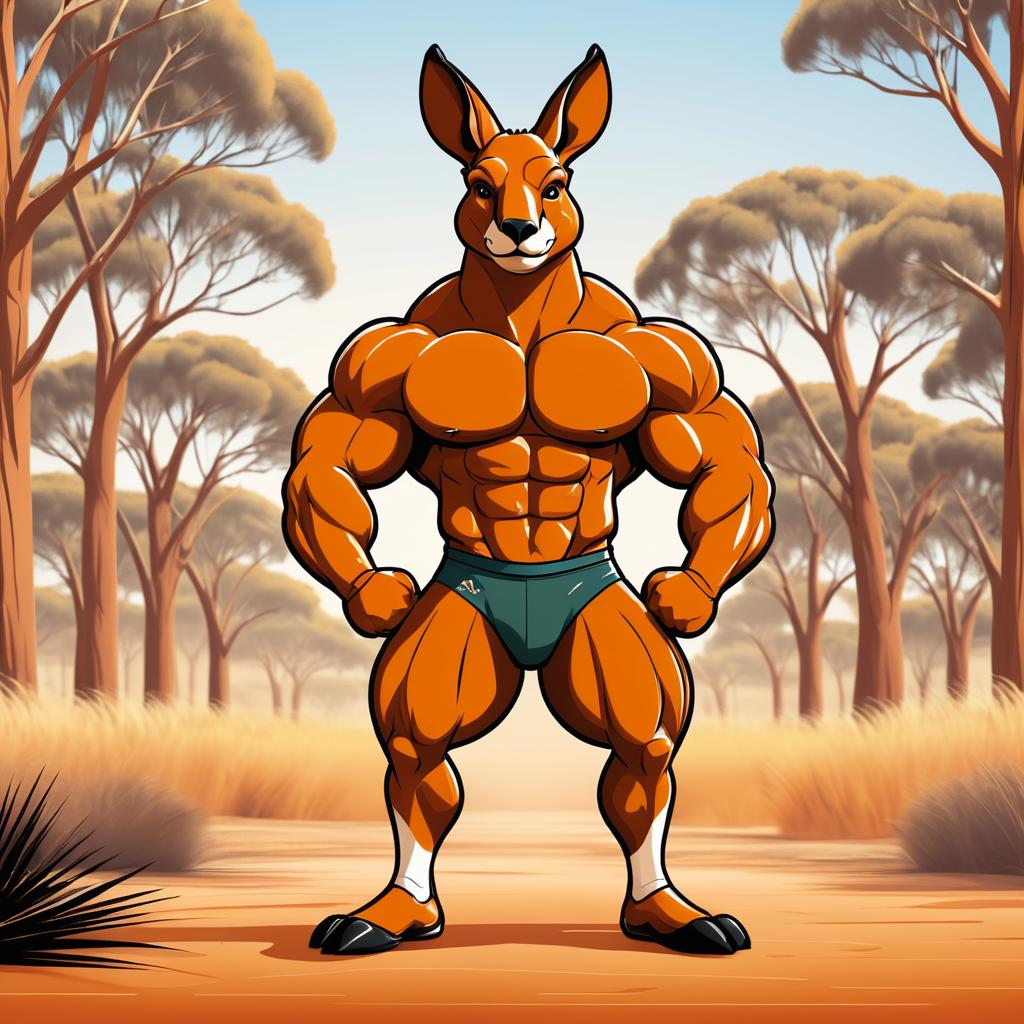 Buff Kangaroo Champion in Australian Outback