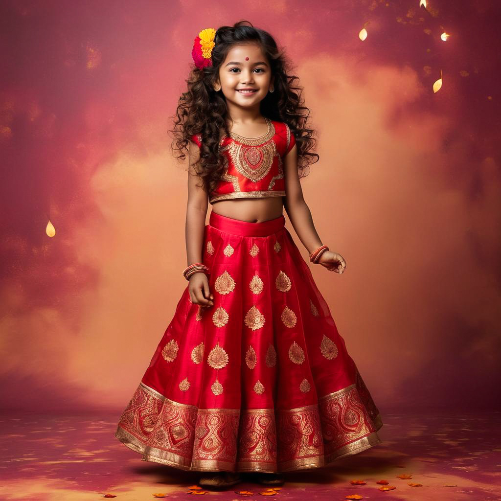 Diwali Celebration: Vibrant Girl in Lehenga