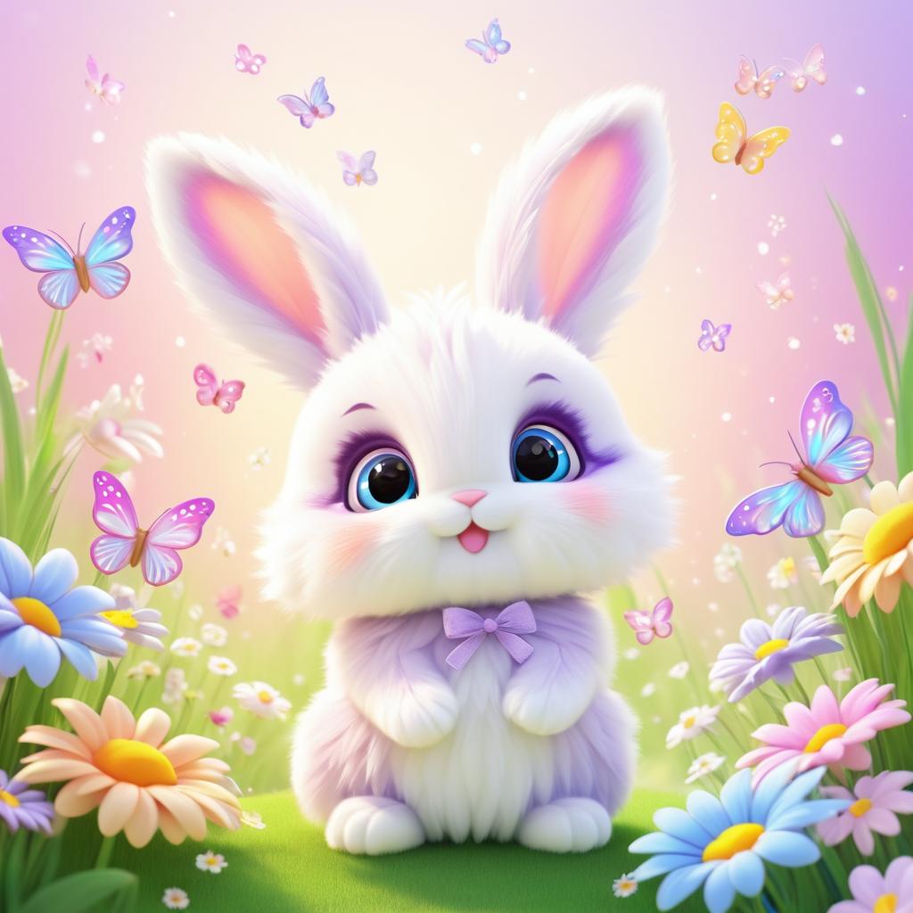 Adorable Bunny in a Floral Fantasy