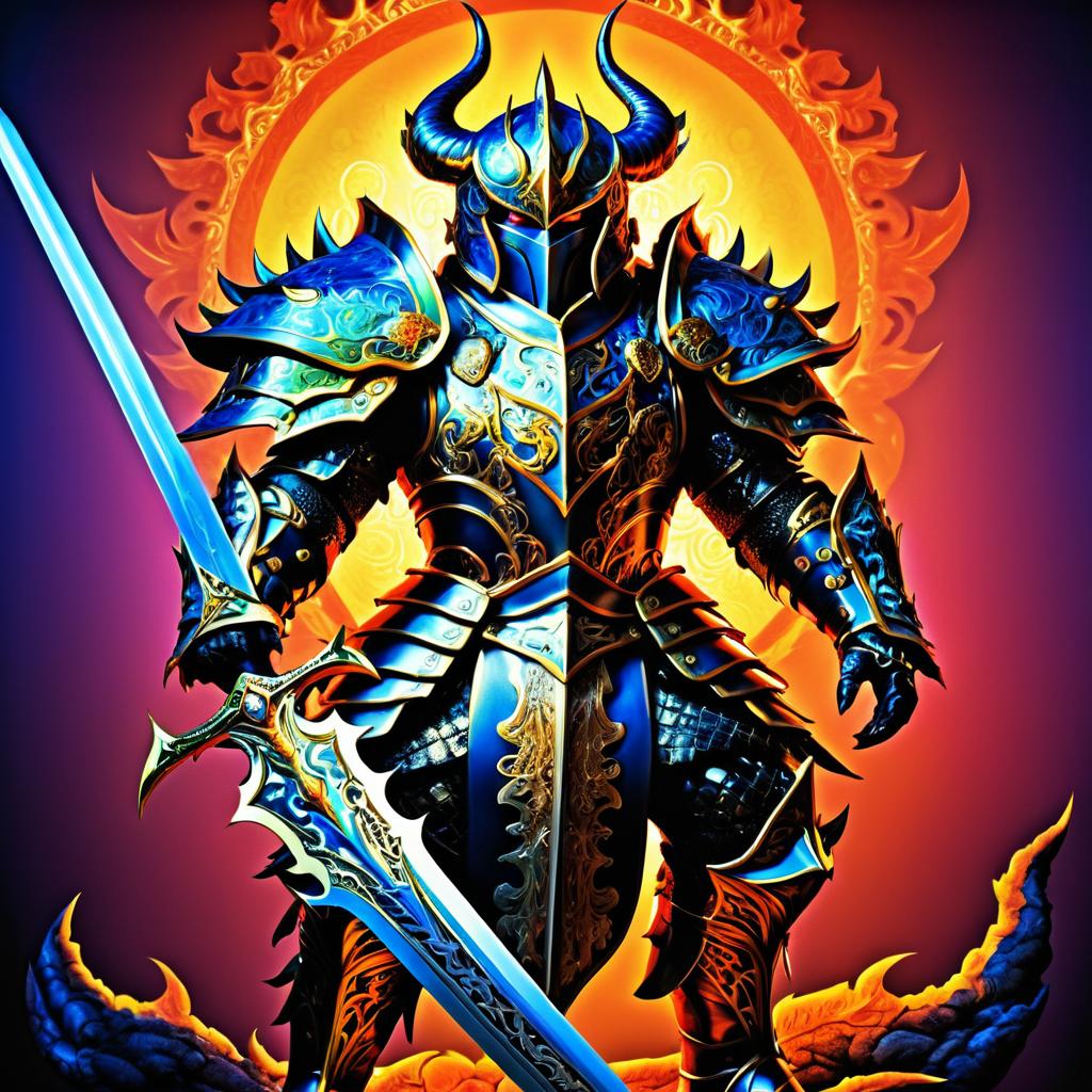 Fierce Dragon Warrior in Dynamic Armor