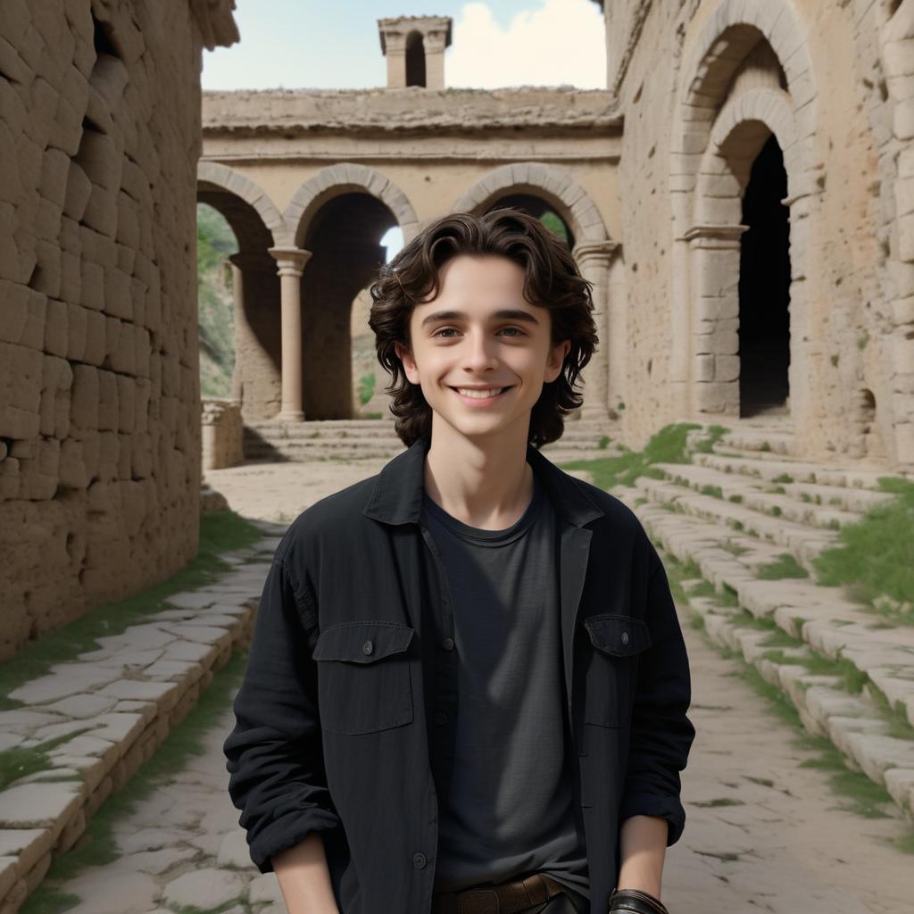 Eerie Chalamet in Ancient Castle Ruins