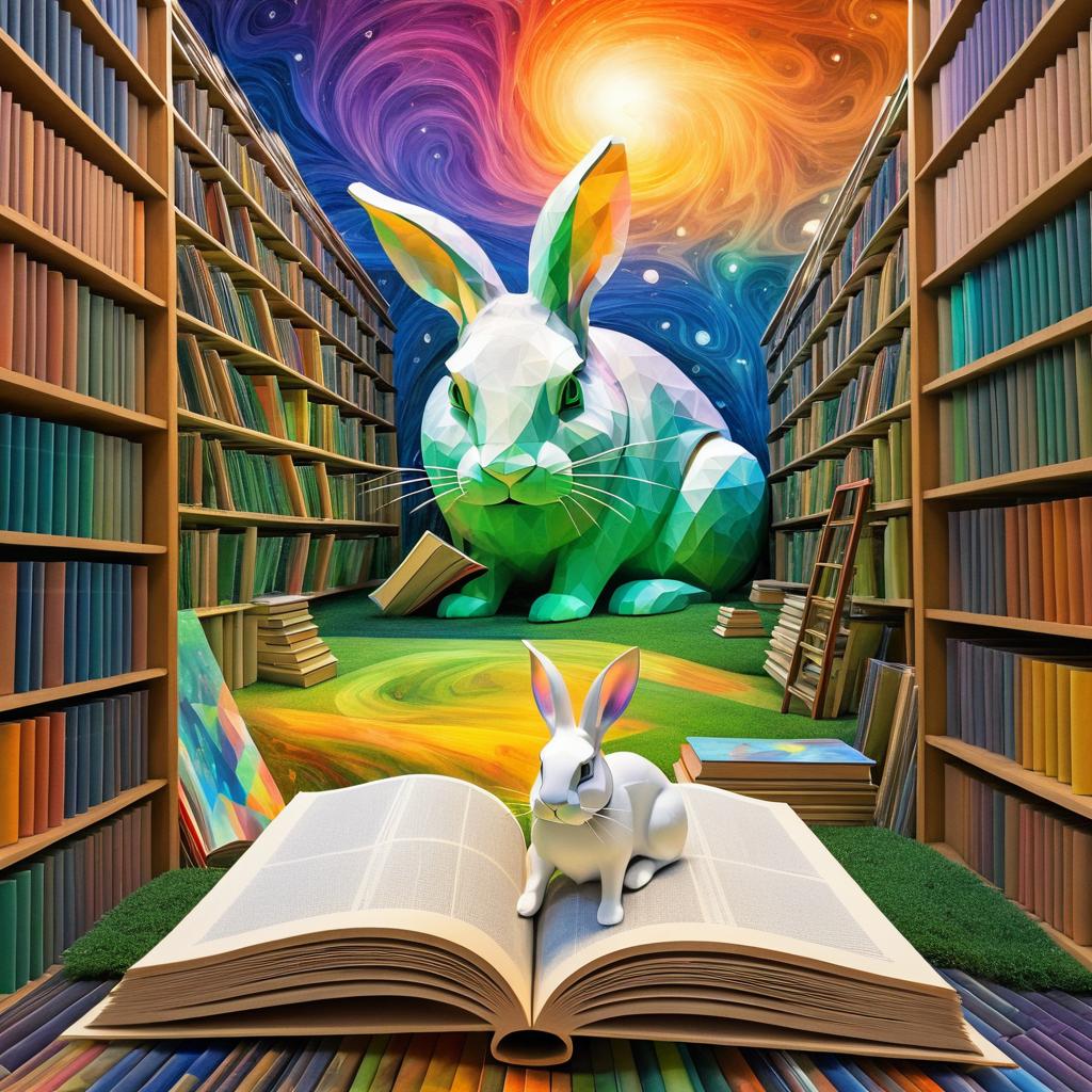 Giant Rabbit in Library of Dreams