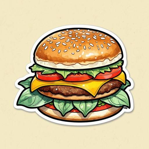 Watercolor Kawaii Burger Sticker