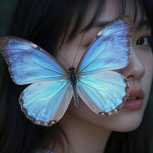Luminescent Butterfly-Winged Portrait