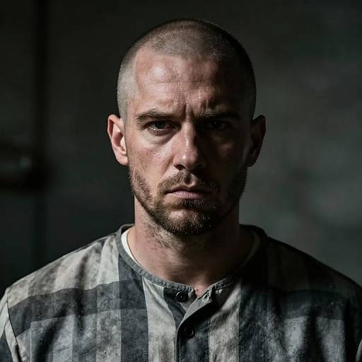 Gritty Prison Inmate Portrait