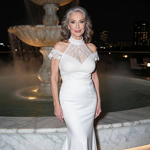 Elegant Mature Woman at Rooftop Party