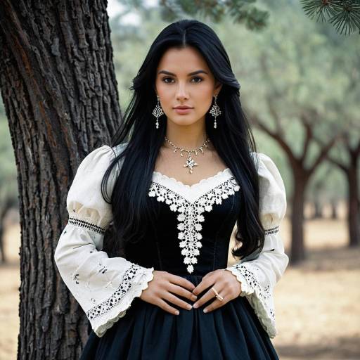 Elegant Solo Girl in Classical Costume