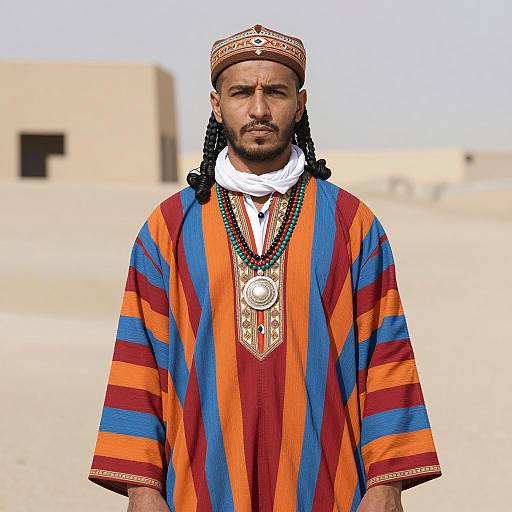 Vibrant Male Bohemian Attire Portrait