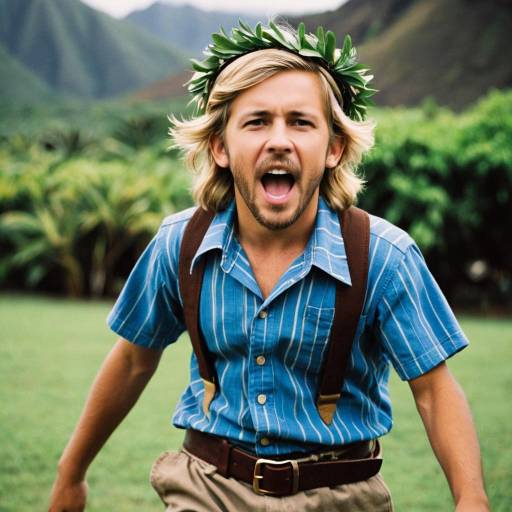 Young Man Wearing Maui Boy Costume Outdoors