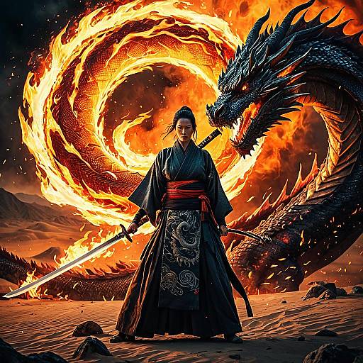 Desert Ronin with Fiery Dragon