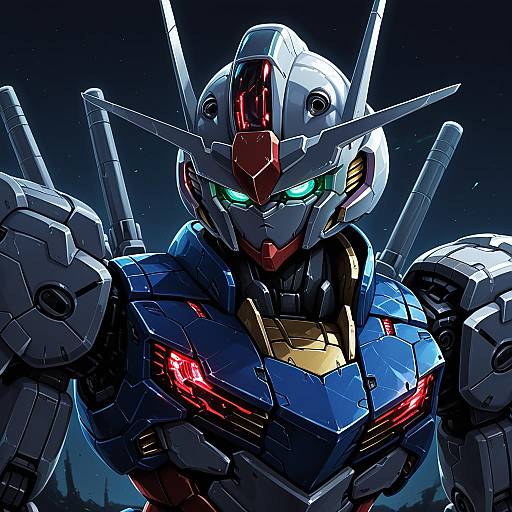 Illustration of Gundam aerial, gundam in the style of Yamabuki (yusuraume)