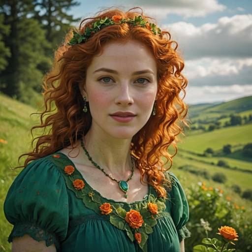 Vibrant Woman in Sunlit Meadow
