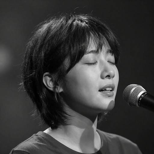 Serene Black and White Singer Portrait