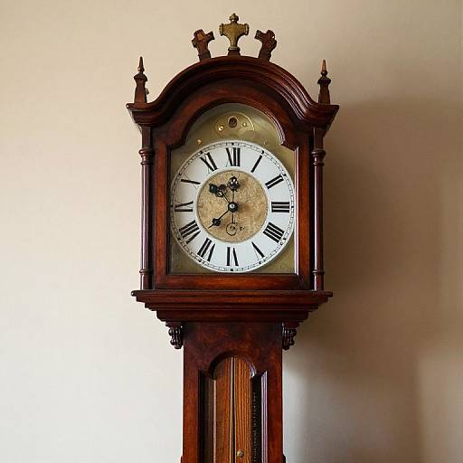 Traditional Brown Red Grandfather Clock