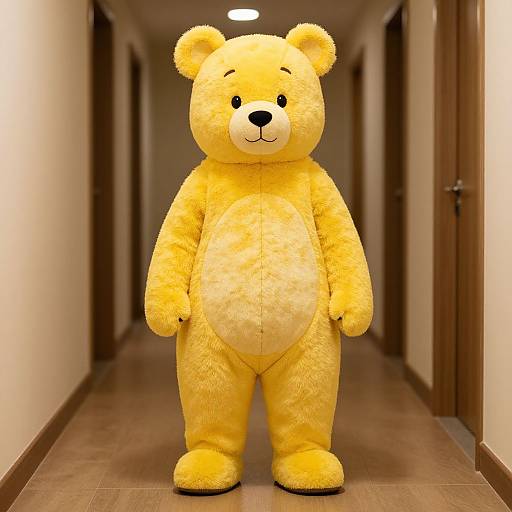 Yellow Teddy Bear Costume Scene