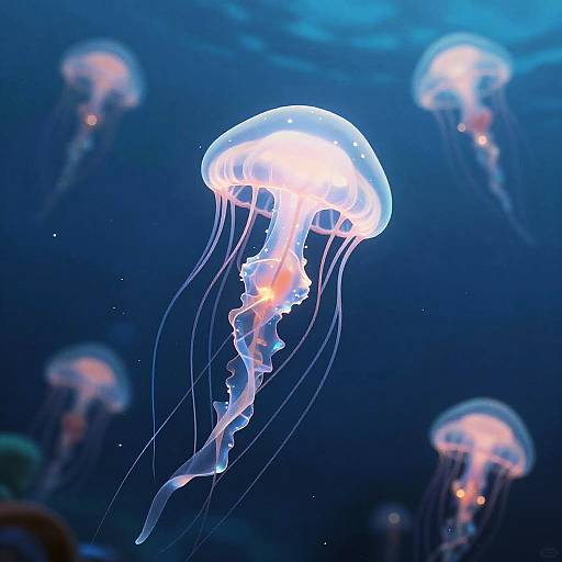 Surreal Underwater Jellyfish Animation
