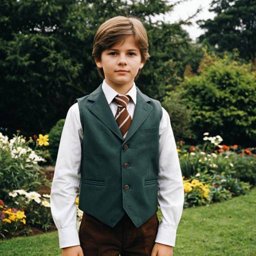 Young boy in formal garden party attire