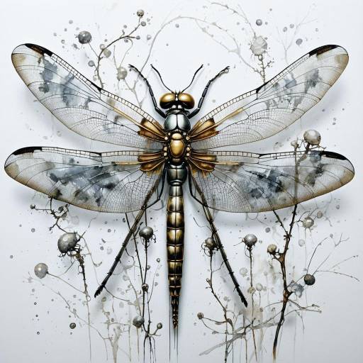 Translucent Dragonfly in Giger's Style