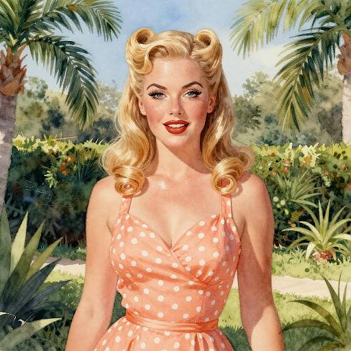 Retro Pin-Up in Tropical Garden