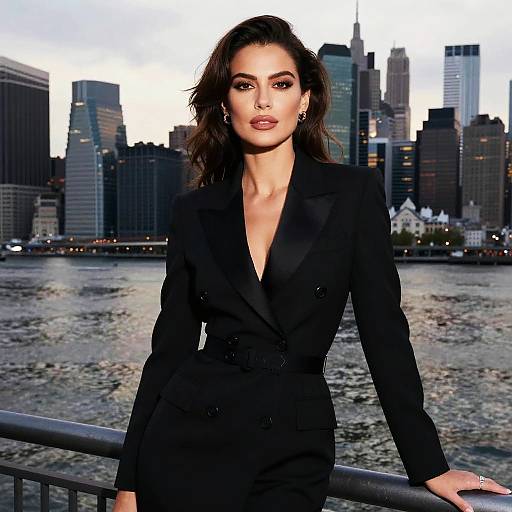 Cinematic City Skyline Glamour Portrait