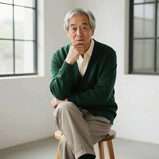 Elderly East Asian Man Editorial Portrait